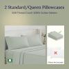 imageCALIFORNIA DESIGN DEN Soft ampamp Silky 500 Thread Count 100 Cotton is Cool ampamp Smooth White Pillowcases Queen Size Fits Standard ampamp Queen Pillows Pure White14  Silver Sage
