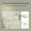 imageCALIFORNIA DESIGN DEN Soft ampamp Silky 500 Thread Count 100 Cotton is Cool ampamp Smooth White Pillowcases Queen Size Fits Standard ampamp Queen Pillows Pure White03  Ivory Creamy Beige Tone