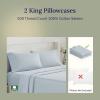 imageCALIFORNIA DESIGN DEN Soft ampamp Silky 500 Thread Count 100 Cotton is Cool ampamp Smooth White Pillowcases Queen Size Fits Standard ampamp Queen Pillows Pure White09  Light Blue