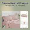imageCALIFORNIA DESIGN DEN Soft ampamp Silky 500 Thread Count 100 Cotton is Cool ampamp Smooth White Pillowcases Queen Size Fits Standard ampamp Queen Pillows Pure White15  Sepia Rose