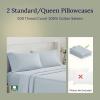 imageCALIFORNIA DESIGN DEN Soft ampamp Silky 500 Thread Count 100 Cotton is Cool ampamp Smooth White Pillowcases Queen Size Fits Standard ampamp Queen Pillows Pure White09  Light Blue