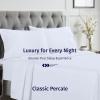 imageCalifornia Design Den Certified 100 Egyptian Cotton Full Size Sheets Set  Lightweight ampamp Crisp Percale Cotton Sheets Full with Deep Pockets Cool ampamp Durable Luxury Bedding Set  WhiteBright White