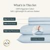imageCalifornia Design Den Certified 100 Egyptian Cotton Sheets Queen Size Luxury Queen Sheet Set with Deep Pocket Soft Sateen Weave WrinkleResistant Cool ampamp Durable Bed Sheets White SheetsLight Blue