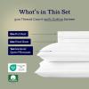 imageCalifornia Design Den Full Size Sheet Set  100 Cotton 500 Thread Count Sateen Cooling Deep Pocket Bed Sheets with Fitted Elastic Sheet Extra Soft Luxury Hotel Quality  White02  White Striped