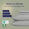 imageCalifornia Design Den Full Size Sheet Set  100 Cotton 500 Thread Count Sateen Cooling Deep Pocket Bed Sheets with Fitted Elastic Sheet Extra Soft Luxury Hotel Quality  White05  Light Grey