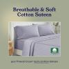 imageCalifornia Design Den Full Size Sheet Set  100 Cotton 500 Thread Count Sateen Cooling Deep Pocket Bed Sheets with Fitted Elastic Sheet Extra Soft Luxury Hotel Quality  White13  Lavender Striped