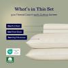 imageCalifornia Design Den Full Size Sheet Set  100 Cotton 500 Thread Count Sateen Cooling Deep Pocket Bed Sheets with Fitted Elastic Sheet Extra Soft Luxury Hotel Quality  White03  Ivory Creamy Beige Tone