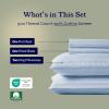 imageCalifornia Design Den Full Size Sheet Set  100 Cotton 500 Thread Count Sateen Cooling Deep Pocket Bed Sheets with Fitted Elastic Sheet Extra Soft Luxury Hotel Quality  White10  Light Blue Striped