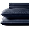 imageCalifornia Design Den Full Size Sheet Set  100 Cotton 500 Thread Count Sateen Cooling Deep Pocket Bed Sheets with Fitted Elastic Sheet Extra Soft Luxury Hotel Quality  White12  Navy Blue Striped