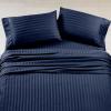 imageCalifornia Design Den Full Size Sheet Set  100 Cotton 500 Thread Count Sateen Cooling Deep Pocket Bed Sheets with Fitted Elastic Sheet Extra Soft Luxury Hotel Quality  White12  Navy Blue Striped