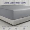 imageCalifornia Design Den Luxurious King Size Fitted Sheet Only  100 Cotton 600 Thread Count Soft Deep Pocket Bottom Fitted Sheet Sateen Weave Hotel Quality Featuring Foot Side Indicator  White07  Mist Grey