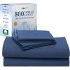 imageCalifornia Design Den Luxury 800 Thread Count 100 Cotton Sheets for Queen Size Bed  Soft SateenDeep Pockets with Anti Skid Elastic for a Snug Fit Cool ampamp Durable Bedding Set  White SheetsNavy Blue