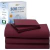 imageCalifornia Design Den Luxury 800 Thread Count 100 Cotton Sheets for Queen Size Bed  Soft SateenDeep Pockets with Anti Skid Elastic for a Snug Fit Cool ampamp Durable Bedding Set  White SheetsRed Wine