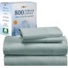 imageCalifornia Design Den Luxury 800 Thread Count 100 Cotton Sheets for Queen Size Bed  Soft SateenDeep Pockets with Anti Skid Elastic for a Snug Fit Cool ampamp Durable Bedding Set  White SheetsSoft Teal
