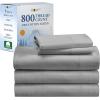 imageCalifornia Design Den Luxury 800 Thread Count 100 Cotton Sheets for Queen Size Bed  Soft SateenDeep Pockets with Anti Skid Elastic for a Snug Fit Cool ampamp Durable Bedding Set  White SheetsLight Grey