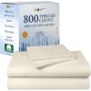 imageCalifornia Design Den Luxury 800 Thread Count 100 Cotton Sheets for Queen Size Bed  Soft SateenDeep Pockets with Anti Skid Elastic for a Snug Fit Cool ampamp Durable Bedding Set  White SheetsIvory Cream Tone