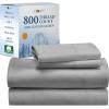 imageCalifornia Design Den Luxury 800 Thread Count 100 Cotton Sheets for Queen Size Bed  Soft SateenDeep Pockets with Anti Skid Elastic for a Snug Fit Cool ampamp Durable Bedding Set  White SheetsLight Grey