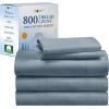 imageCalifornia Design Den Luxury 800 Thread Count 100 Cotton Sheets for Queen Size Bed  Soft SateenDeep Pockets with Anti Skid Elastic for a Snug Fit Cool ampamp Durable Bedding Set  White SheetsBlue