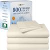 imageCalifornia Design Den Luxury 800 Thread Count 100 Cotton Sheets for Queen Size Bed  Soft SateenDeep Pockets with Anti Skid Elastic for a Snug Fit Cool ampamp Durable Bedding Set  White SheetsIvory Cream Tone