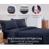 imageCalifornia Design Den Luxury 800 Thread Count 100 Cotton Sheets for Queen Size Bed  Soft SateenDeep Pockets with Anti Skid Elastic for a Snug Fit Cool ampamp Durable Bedding Set  White SheetsNavy Blue