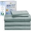 imageCalifornia Design Den Luxury 800 Thread Count 100 Cotton Sheets for Queen Size Bed  Soft SateenDeep Pockets with Anti Skid Elastic for a Snug Fit Cool ampamp Durable Bedding Set  White SheetsSoft Teal