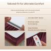 imageCalifornia Design Den Luxury 800 Thread Count 100 Cotton Sheets for Queen Size Bed  Soft SateenDeep Pockets with Anti Skid Elastic for a Snug Fit Cool ampamp Durable Bedding Set  White SheetsRed Wine