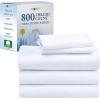 imageCalifornia Design Den Luxury 800 Thread Count 100 Cotton Sheets for Queen Size Bed  Soft SateenDeep Pockets with Anti Skid Elastic for a Snug Fit Cool ampamp Durable Bedding Set  White SheetsBright White