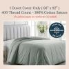imageCalifornia Design Den Oversized King Duvet Cover Only  Winner Good Housekeeping Best Bedding Awards 2025 Premium 400 Thread Count Sateen 100 Cotton Duvet Cover Button Closure ampamp Corner Ties White18  Green Sage