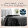 imageCalifornia Design Den Oversized King Duvet Cover Only  Winner Good Housekeeping Best Bedding Awards 2025 Premium 400 Thread Count Sateen 100 Cotton Duvet Cover Button Closure ampamp Corner Ties White08  Black