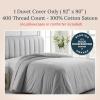imageCalifornia Design Den Oversized King Duvet Cover Only  Winner Good Housekeeping Best Bedding Awards 2025 Premium 400 Thread Count Sateen 100 Cotton Duvet Cover Button Closure ampamp Corner Ties White06  Grey Light