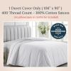 imageCalifornia Design Den Oversized King Duvet Cover Only  Winner Good Housekeeping Best Bedding Awards 2025 Premium 400 Thread Count Sateen 100 Cotton Duvet Cover Button Closure ampamp Corner Ties White01  White