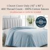 imageCalifornia Design Den Oversized King Duvet Cover Only  Winner Good Housekeeping Best Bedding Awards 2025 Premium 400 Thread Count Sateen 100 Cotton Duvet Cover Button Closure ampamp Corner Ties White09  Sky Blue