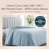 imageCalifornia Design Den Oversized King Duvet Cover Only  Winner Good Housekeeping Best Bedding Awards 2025 Premium 400 Thread Count Sateen 100 Cotton Duvet Cover Button Closure ampamp Corner Ties White09  Sky Blue