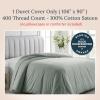 imageCalifornia Design Den Oversized King Duvet Cover Only  Winner Good Housekeeping Best Bedding Awards 2025 Premium 400 Thread Count Sateen 100 Cotton Duvet Cover Button Closure ampamp Corner Ties White18  Green Sage