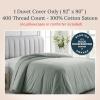 imageCalifornia Design Den Oversized King Duvet Cover Only  Winner Good Housekeeping Best Bedding Awards 2025 Premium 400 Thread Count Sateen 100 Cotton Duvet Cover Button Closure ampamp Corner Ties White18  Green Sage