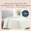 imageCalifornia Design Den Oversized King Duvet Cover Only  Winner Good Housekeeping Best Bedding Awards 2025 Premium 400 Thread Count Sateen 100 Cotton Duvet Cover Button Closure ampamp Corner Ties White04  Ivory Pale Tone