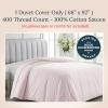imageCalifornia Design Den Oversized King Duvet Cover Only  Winner Good Housekeeping Best Bedding Awards 2025 Premium 400 Thread Count Sateen 100 Cotton Duvet Cover Button Closure ampamp Corner Ties White22  Pink