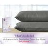 imageCalifornia Design Den Pillow Cases Standard Size Set of 2  Luxury 1000 Thread Count Sateen Soft and Thick 100 Cotton Pillowcases QueenStandard Breathable and Durable Hotel Quality  WhiteGrey
