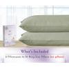 imageCalifornia Design Den Pillow Cases Standard Size Set of 2  Luxury 1000 Thread Count Sateen Soft and Thick 100 Cotton Pillowcases QueenStandard Breathable and Durable Hotel Quality  WhiteSage Green