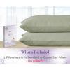 imageCalifornia Design Den Pillow Cases Standard Size Set of 2  Luxury 1000 Thread Count Sateen Soft and Thick 100 Cotton Pillowcases QueenStandard Breathable and Durable Hotel Quality  WhiteSage Green