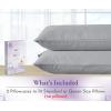 imageCalifornia Design Den Pillow Cases Standard Size Set of 2  Luxury 1000 Thread Count Sateen Soft and Thick 100 Cotton Pillowcases QueenStandard Breathable and Durable Hotel Quality  WhiteLight Grey