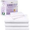 imageCalifornia Design Den Queen Sheet Set  Luxury 1000 Thread Count Sateen Thick and Natural 100 Cotton Bedsheets Deep Pockets Soft Breathable and Durable Bedding Set  WhiteBright White