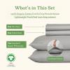 imageCalifornia Design Den Queen Sheet Set  Soft 100 Organic Cotton Sheets with Deep Pockets Crisp Percale Breathable and Durable Bedding Set  White03  Light Grey