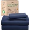 imageCalifornia Design Den Queen Sheet Set  Soft 100 Organic Cotton Sheets with Deep Pockets Crisp Percale Breathable and Durable Bedding Set  White08  Navy