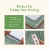 imageCalifornia Design Den Queen Sheet Set  Soft 100 Organic Cotton Sheets with Deep Pockets Crisp Percale Breathable and Durable Bedding Set  White10  Sage Green