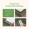 imageCalifornia Design Den Queen Sheet Set  Soft 100 Organic Cotton Sheets with Deep Pockets Crisp Percale Breathable and Durable Bedding Set  White11  Olive Green