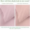 imageCalifornia Design Den Queen Sheet Set  Soft 100 Organic Cotton Sheets with Deep Pockets Crisp Percale Breathable and Durable Bedding Set  White12  Pink  Chalky Tone