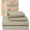 imageCalifornia Design Den Queen Sheet Set  Soft 100 Organic Cotton Sheets with Deep Pockets Crisp Percale Breathable and Durable Bedding Set  White13  Warm Taupe