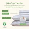 imageCalifornia Design Den Queen Sheet Set  Soft 100 Organic Cotton Sheets with Deep Pockets Crisp Percale Breathable and Durable Bedding Set  White15  Blue Stripe Print