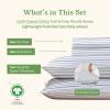 imageCalifornia Design Den Queen Sheet Set  Soft 100 Organic Cotton Sheets with Deep Pockets Crisp Percale Breathable and Durable Bedding Set  White15  Blue Stripe Print